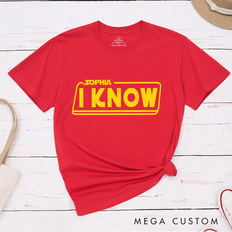 Personalized I Love You I Know Couple Matching Classic T-Shirts Honeymoon Shirt for Movie Lovers Valentines Day Just Married Shirt