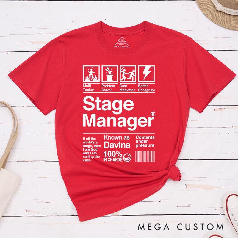 Personalized Stage Manager Classic T-Shirts for Stage Crew Thespian Musical Lover Tshirt Musical Fan