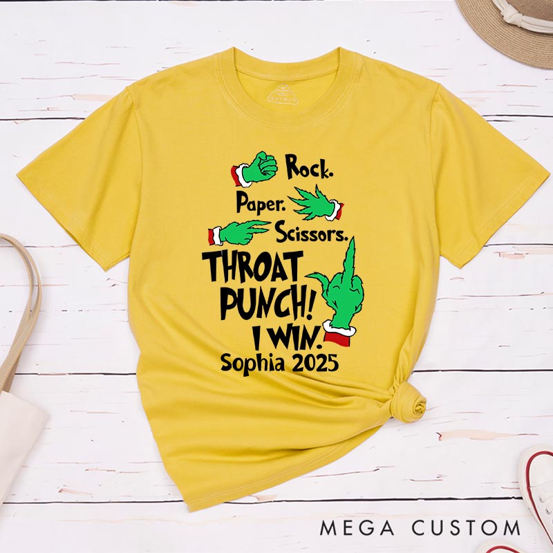 Personalized Throat Punch Funny Christmas Movie Classic T-Shirts Holiday Tshirt Christmas Gift