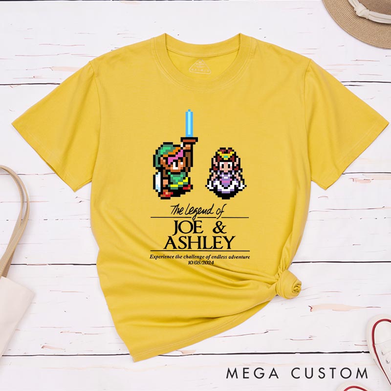 Personalized the Legend of You Couple Anniversary Classic T-Shirts Video Game Tshirt Geek Gaming Nerd Shirt Valentine's Day