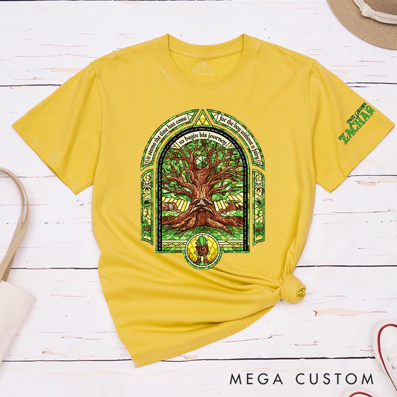 Personalized Forest Windowpane Classic T-Shirts Video Game Tshirt Geek Gaming Nerd Shirt for Him and Her
