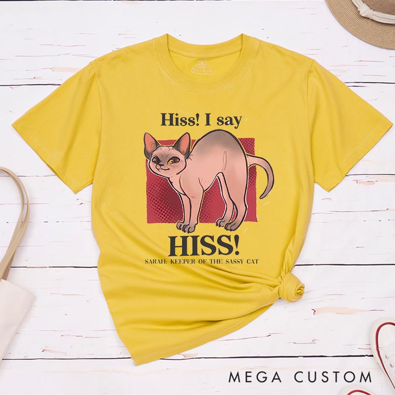 Personalized I said Hiss Game Classic T-Shirts CRPG Video Game Tshirt Fantasy Game Shirt Animal Lover Cat Mom Cat Dad