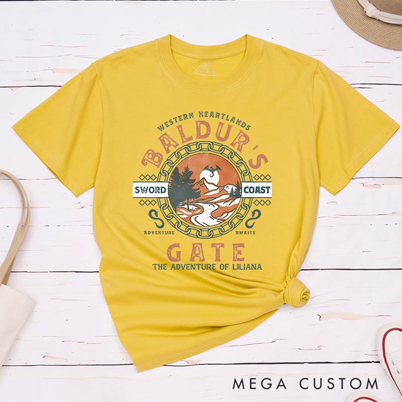 Personalized the Gate Journey Game Classic T-Shirts CRPG Video Game Tshirt Fantasy Game Shirt