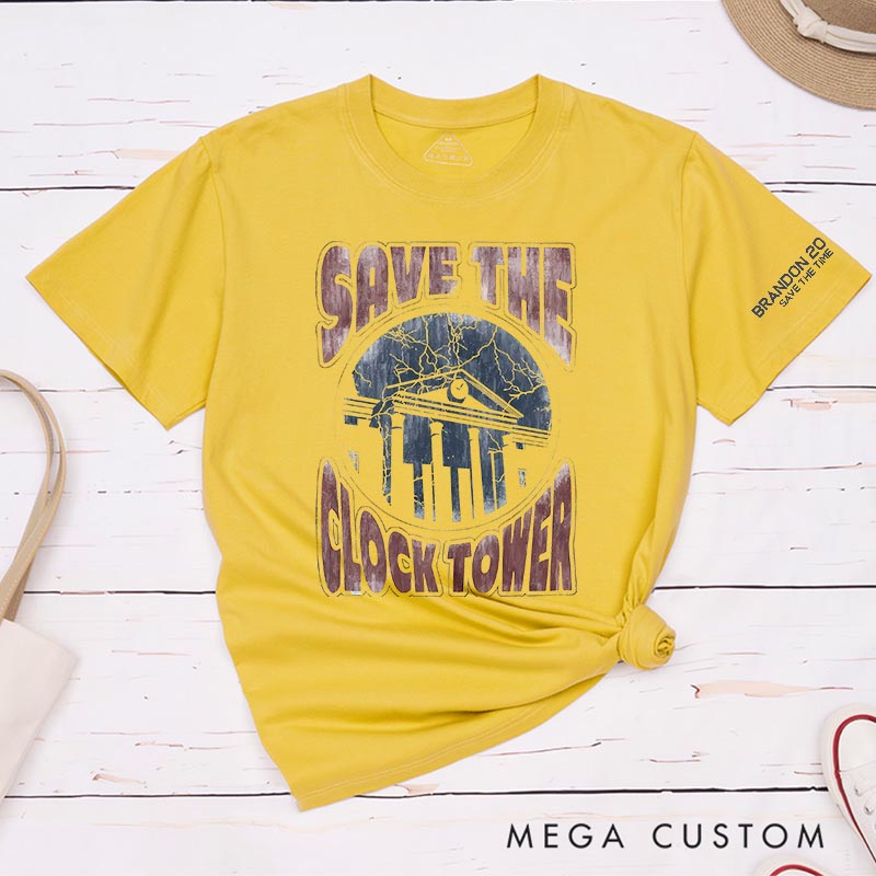 Personalized Save the Clock Town Classic T-Shirts Future Fiction Movie Tshirt Geek Nerdy Movie Shirt