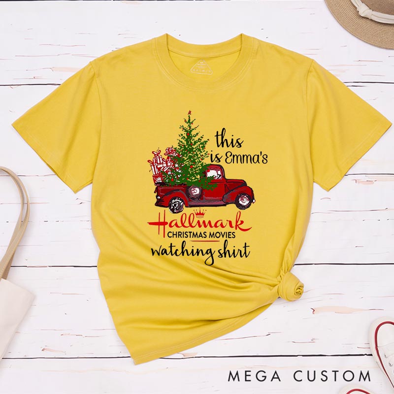 Personalized Christmas Movie Watching Shirt Movie Classic T-Shirts Vintage Holiday Movies Tshirt Family Movie Shirt