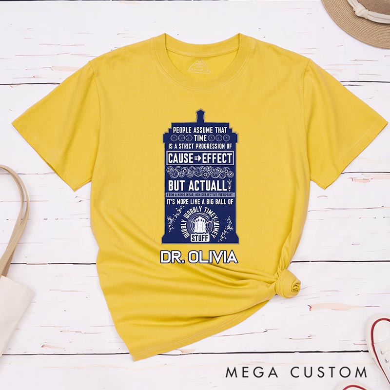 Personalized Police Box Time Machine Movie Classic T-Shirts Doctor TV Show Tshirt Geek Nerdy Shirt