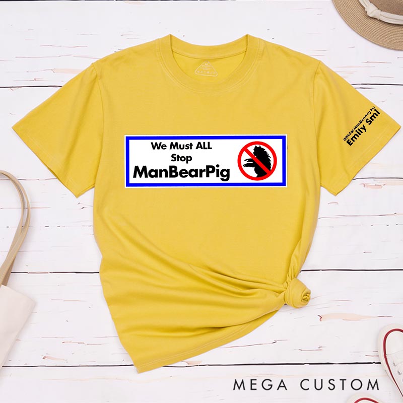 Personalized Man Bear Pig Funny Cartoon TV Series Classic T-Shirts Cartoon TV Show Film Fan Tshirt