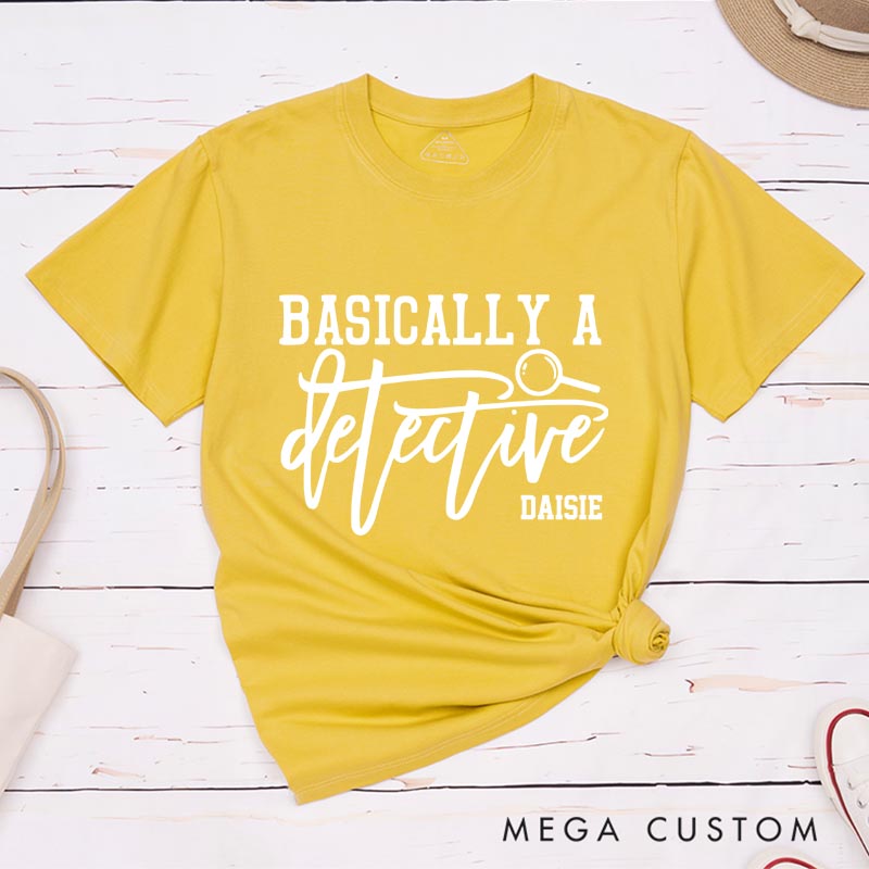 Personalized Basically a Detective Classic T-Shirts Detective Movie Tshirt Film Fan Shirt Halloween