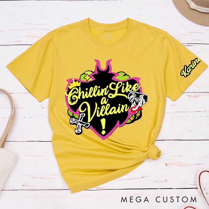 Personalized Chillin Like a Villain Classic T-Shirts Princess Magic Movie Tshirt Film Fan Shirt Halloween