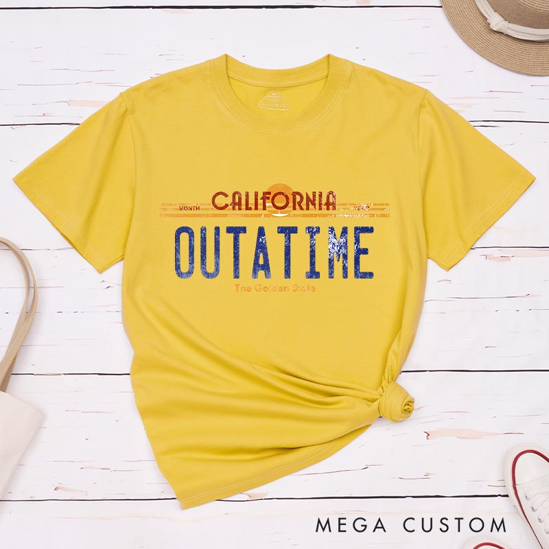 Personalized Outatime Classic T-Shirts Future Fiction Movie Tshirt Geek Nerdy Movie Shirt