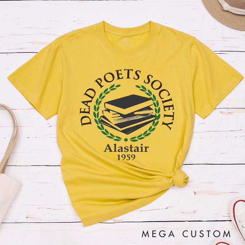 Personalized Poets Society Vintage Movie Classic T-Shirts Retro Film Fan Tshirt Book Worm