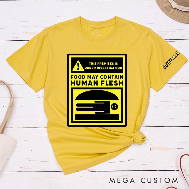 Personalized Human Burger Horror Movie Classic T-Shirts Funny Film Tshirt Halloween Shirt Foodie