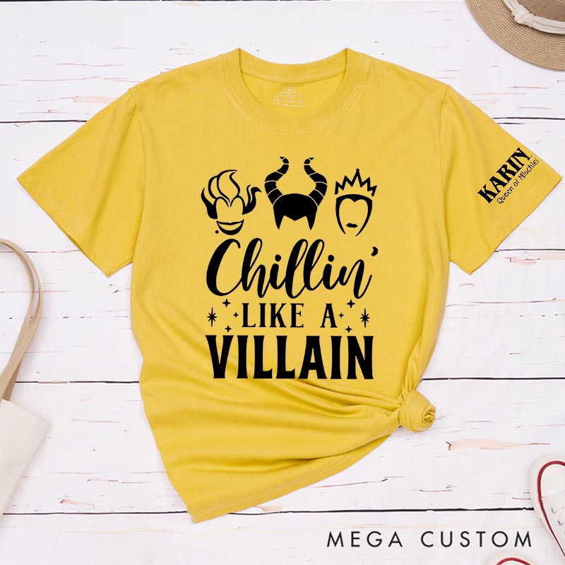 Personalized Chillin Like a Villain Classic T-Shirts Princess Magic Movie Tshirt Film Fan Shirt for Her