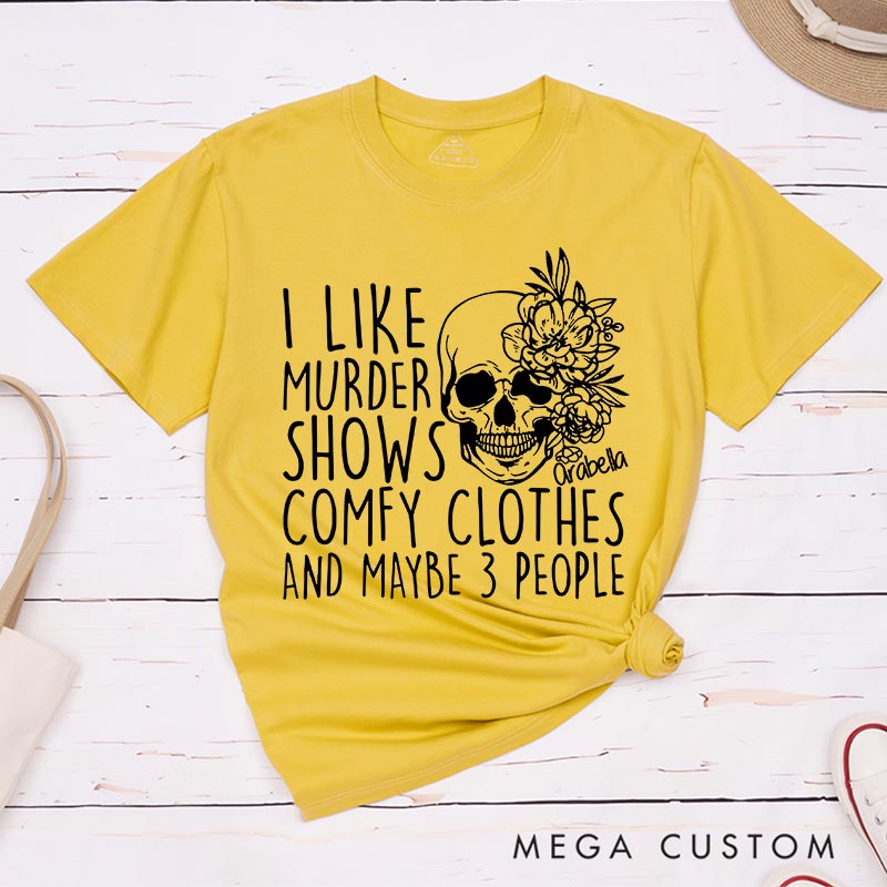 Personalized I Like Murder Shows Horror Movie Classic T-Shirts Scary Movie Tshirt 80s Retro Movie Shirt for Her