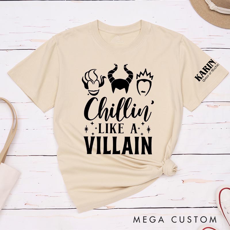 Personalized Chillin Like a Villain Classic T-Shirts Princess Magic Movie Tshirt Film Fan Shirt for Her