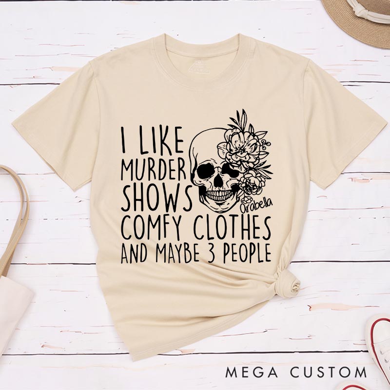 Personalized I Like Murder Shows Horror Movie Classic T-Shirts Scary Movie Tshirt 80s Retro Movie Shirt for Her