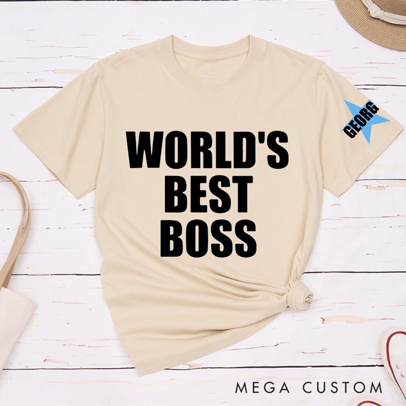 Personalized World's Best Boss Star Funny Classic T-Shirts Daily Grind TV Series Tshirt Movie TV Show Fan Shirt