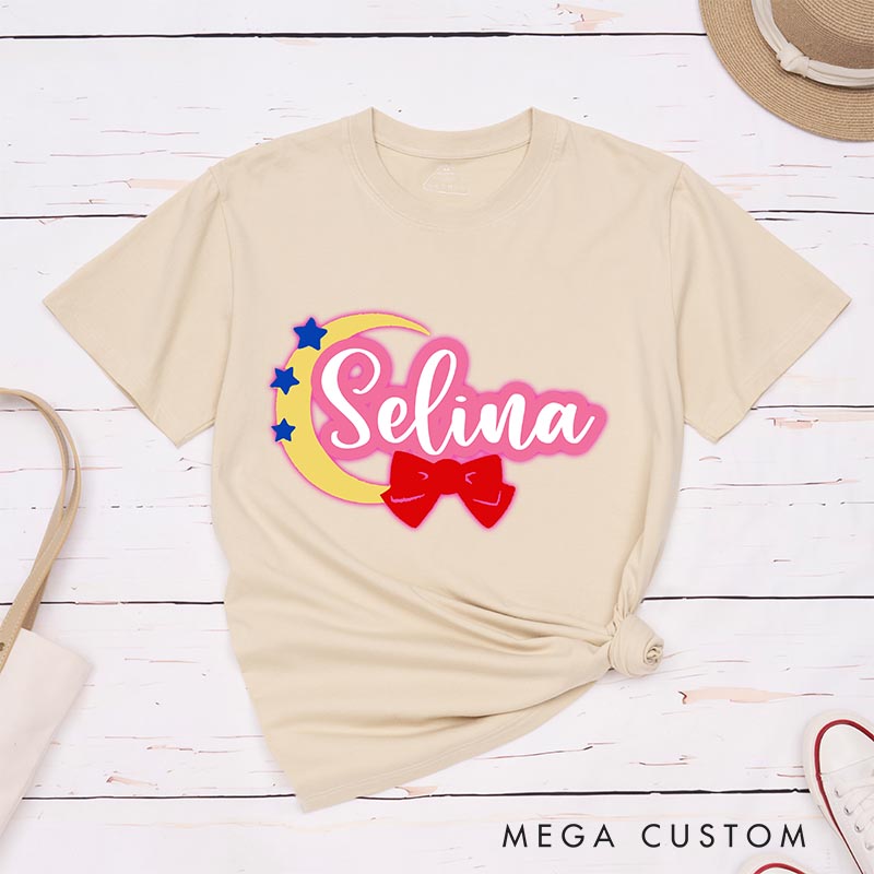 Personalized Retro Anime Moon Classic T-Shirts Japanese Manga Comic Tshirt for Anime Lovers