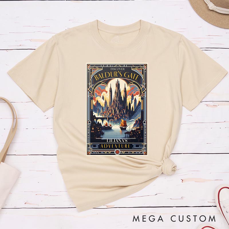 Personalized Journey to the Gate Game Classic T-Shirts CRPG Video Game Tshirt Fantasy Game Shirt