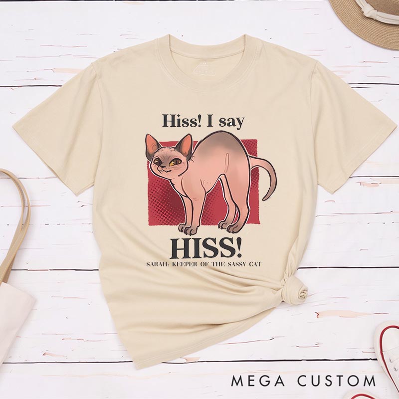 Personalized I said Hiss Game Classic T-Shirts CRPG Video Game Tshirt Fantasy Game Shirt Animal Lover Cat Mom Cat Dad