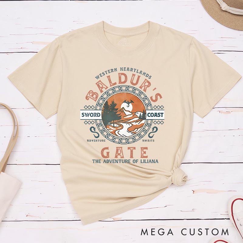 Personalized the Gate Journey Game Classic T-Shirts CRPG Video Game Tshirt Fantasy Game Shirt