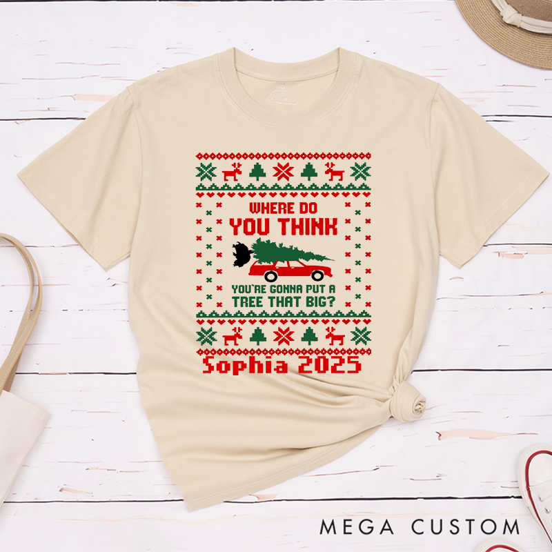 Personalized Bend Over Funny Matching Classic T-Shirts Christmas Vacation Shirt for Movie Lovers Holiday Christmas Gifts
