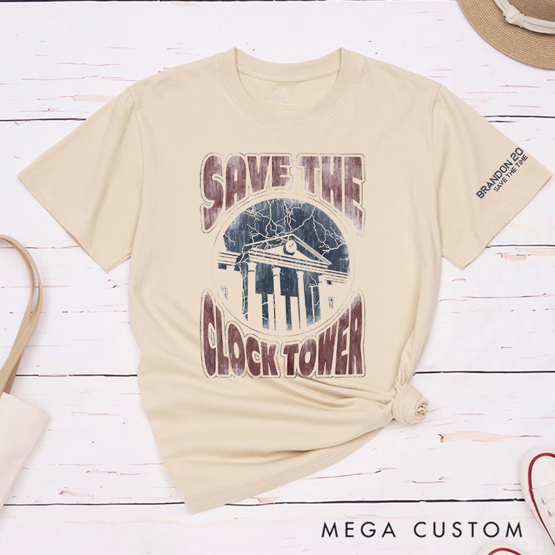 Personalized Save the Clock Town Classic T-Shirts Future Fiction Movie Tshirt Geek Nerdy Movie Shirt