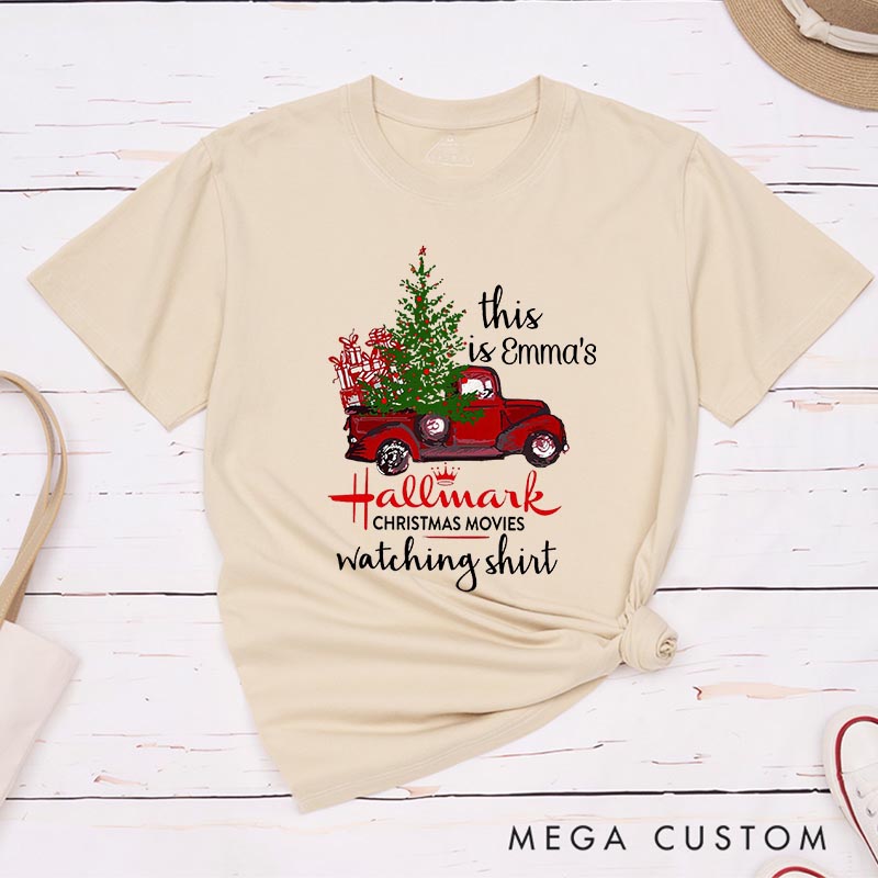 Personalized Christmas Movie Watching Shirt Movie Classic T-Shirts Vintage Holiday Movies Tshirt Family Movie Shirt