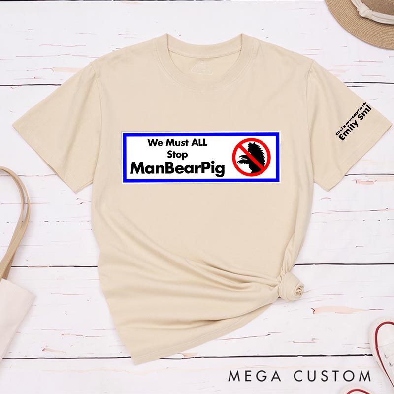 Personalized Man Bear Pig Funny Cartoon TV Series Classic T-Shirts Cartoon TV Show Film Fan Tshirt