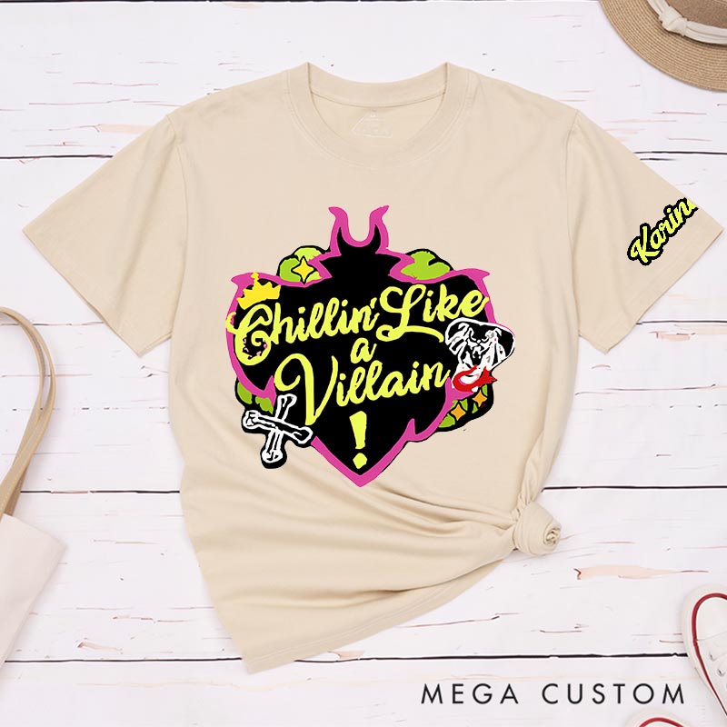 Personalized Chillin Like a Villain Classic T-Shirts Princess Magic Movie Tshirt Film Fan Shirt Halloween