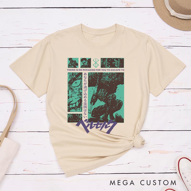 Personalized Sword Anime Classic T-Shirts Japanese Manga Comic Tshirt for Anime Lovers