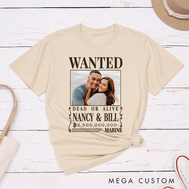 Personalized Anime Wanted Poster Photo Classic T-Shirts for Anime Lovers Comic Inspired Manga Tshirt