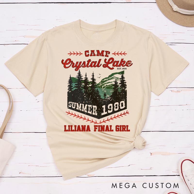 Personalized Vintage Crystal Lake Summer Classic T-Shirts Horror Movie Tshirt 80s Horror Movie Shirt
