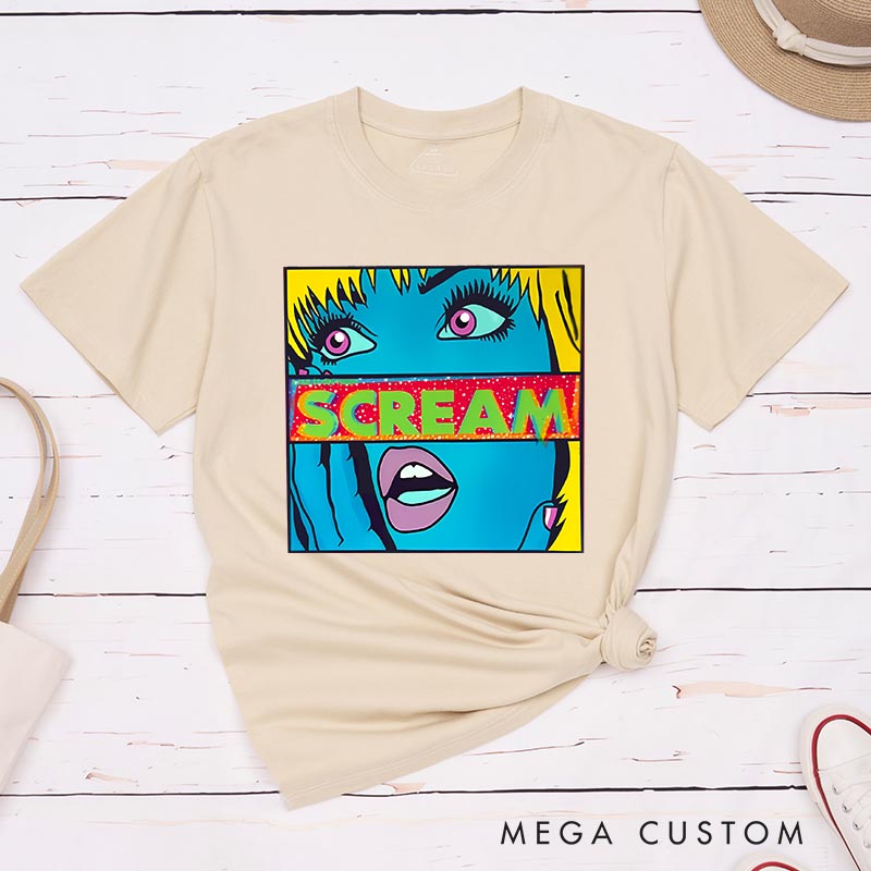 Personalized Pop Art Style Scream Classic T-Shirts Horror Movie Tshirt 80s Horror Movie Shirt