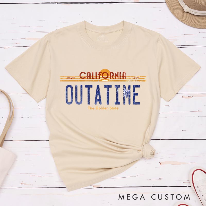 Personalized Outatime Classic T-Shirts Future Fiction Movie Tshirt Geek Nerdy Movie Shirt
