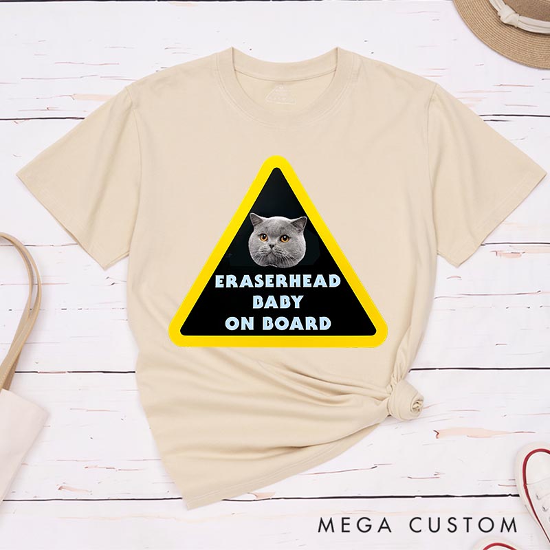 Personalized Vintage Baby on Board Movie Classic T-Shirts Retro Film Fan Tshirt for Dog Mom Dog Dad Cat Mom Cat Dad
