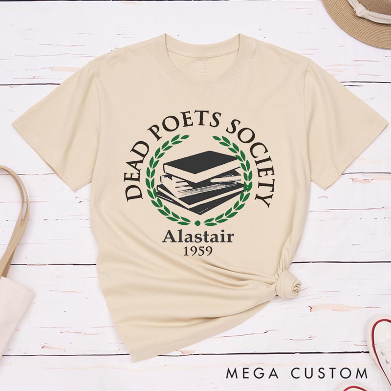 Personalized Poets Society Vintage Movie Classic T-Shirts Retro Film Fan Tshirt Book Worm