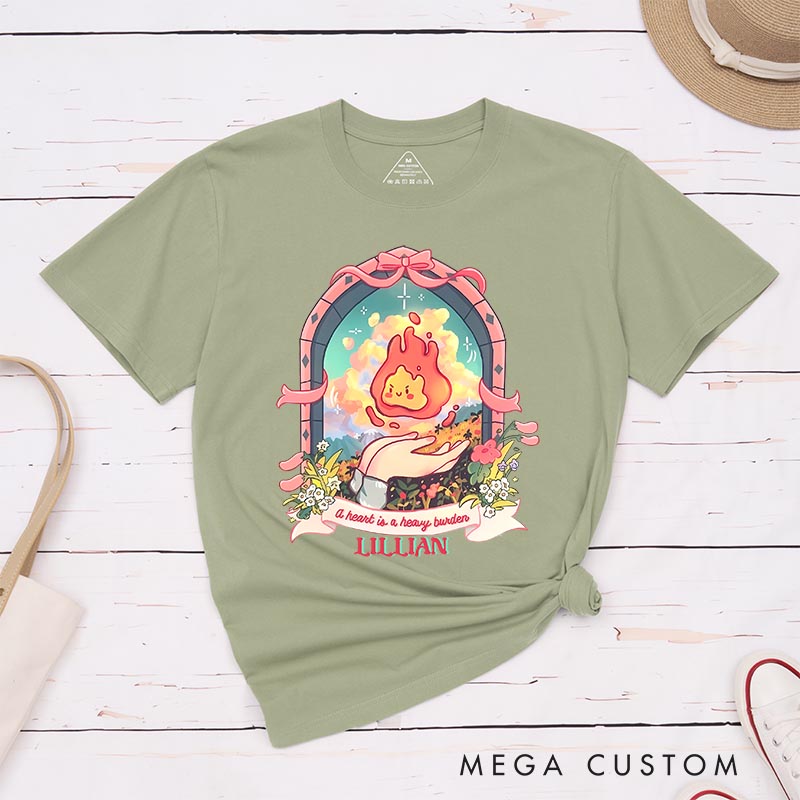 Personalized Anime Cute Fire Classic T-Shirts Japanese Kawaii Tshirt for Anime Lovers Studio Inspired