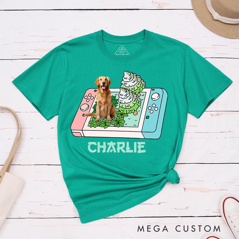 Personalized Cute Pet Gamer Classic T-Shirts for Dog Dad Mom Gaming Anime Lovers Video Game Shirt
