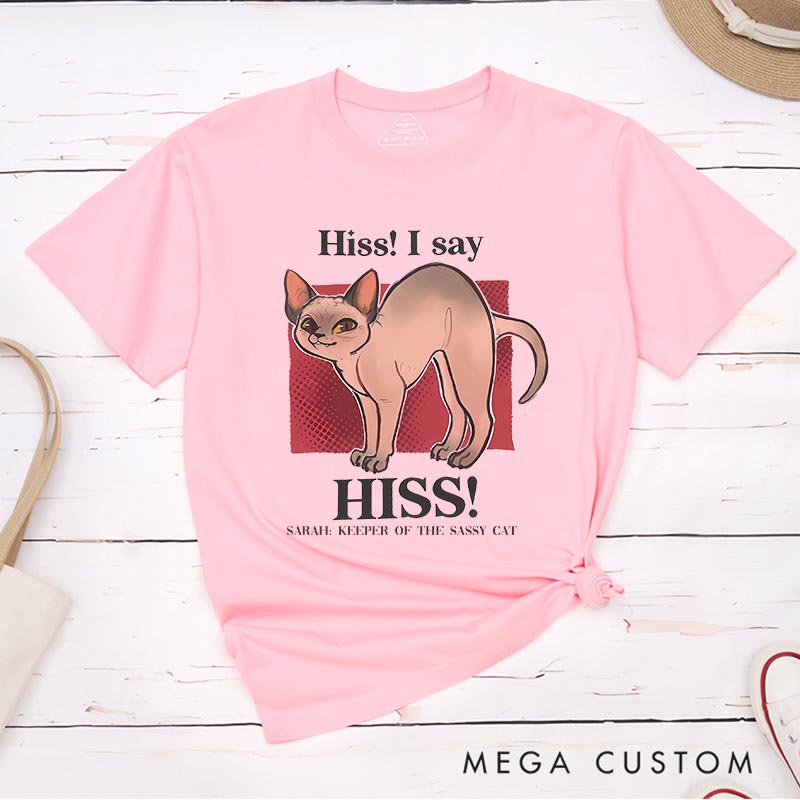 Personalized I said Hiss Game Classic T-Shirts CRPG Video Game Tshirt Fantasy Game Shirt Animal Lover Cat Mom Cat Dad