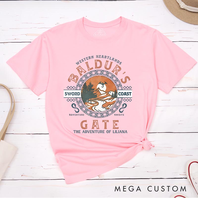Personalized the Gate Journey Game Classic T-Shirts CRPG Video Game Tshirt Fantasy Game Shirt