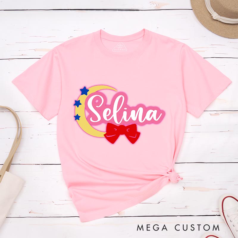Personalized Retro Anime Moon Classic T-Shirts Japanese Manga Comic Tshirt for Anime Lovers