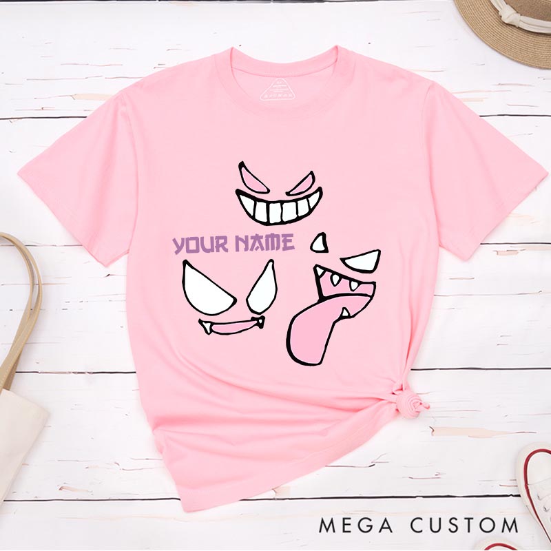 Personalized Gamer Ghost Type Classic T-Shirts Video Game Tshirt for Gamers Anime Lovers 90s Japanese Style