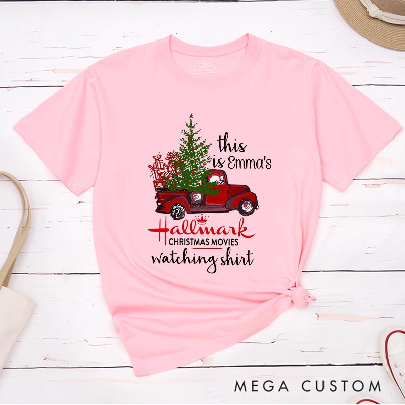 Personalized Christmas Movie Watching Shirt Movie Classic T-Shirts Vintage Holiday Movies Tshirt Family Movie Shirt