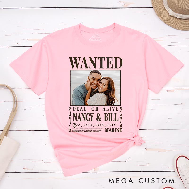 Personalized Anime Wanted Poster Photo Classic T-Shirts for Anime Lovers Comic Inspired Manga Tshirt