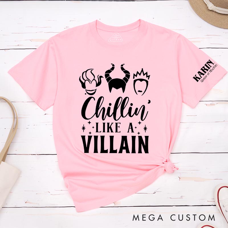 Personalized Chillin Like a Villain Classic T-Shirts Princess Magic Movie Tshirt Film Fan Shirt for Her