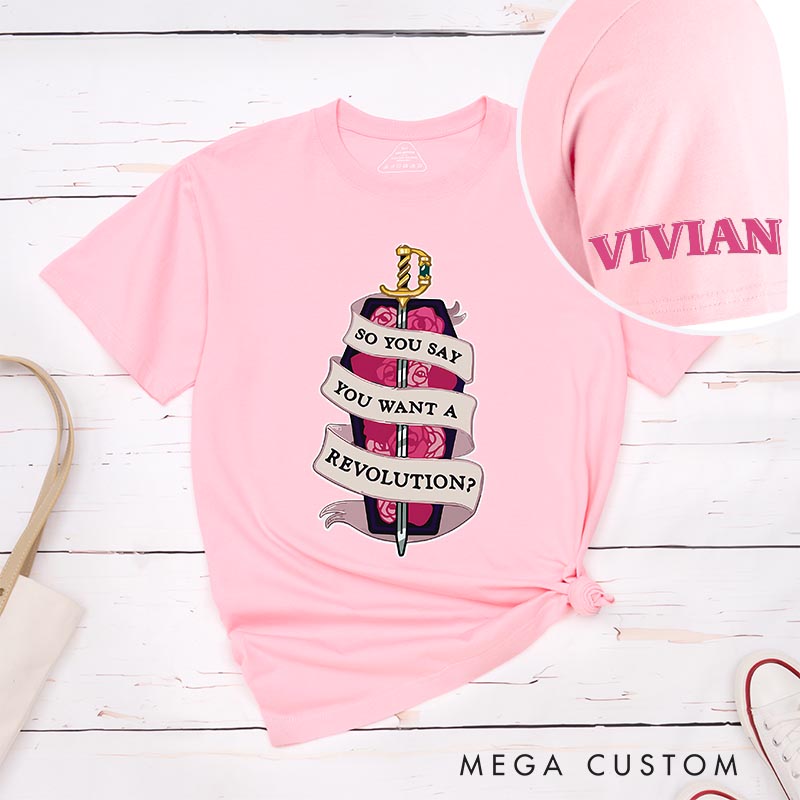 Personalized Anime Want a Revolution Classic T-Shirts Feminist Japanese Manga Comic Tshirt for Anime Lovers