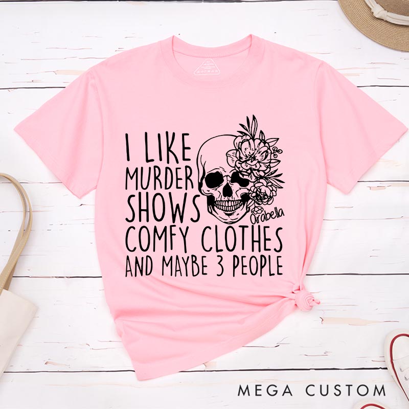 Personalized I Like Murder Shows Horror Movie Classic T-Shirts Scary Movie Tshirt 80s Retro Movie Shirt for Her