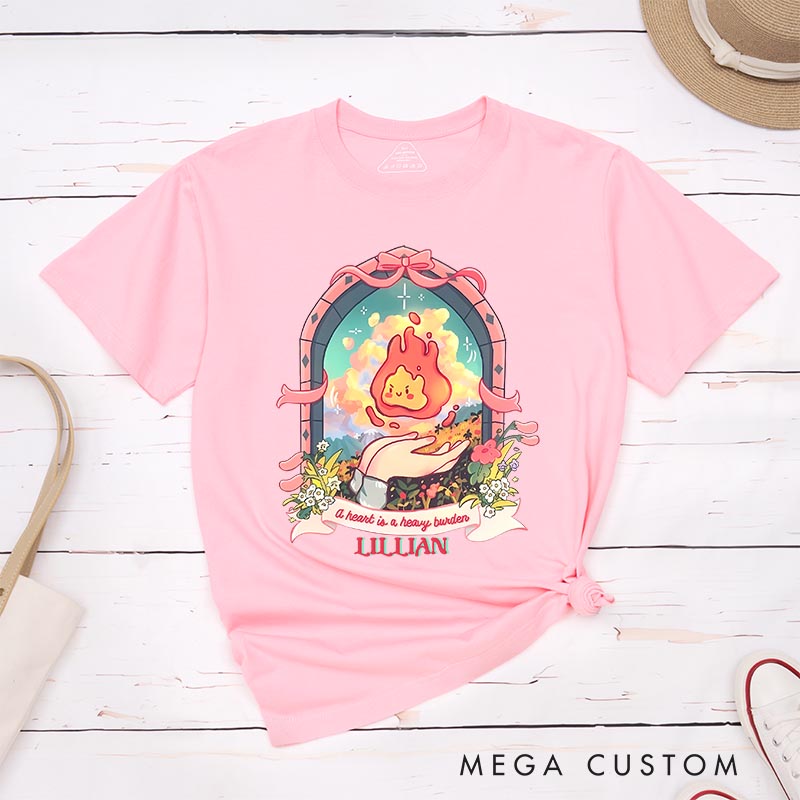 Personalized Anime Cute Fire Classic T-Shirts Japanese Kawaii Tshirt for Anime Lovers Studio Inspired