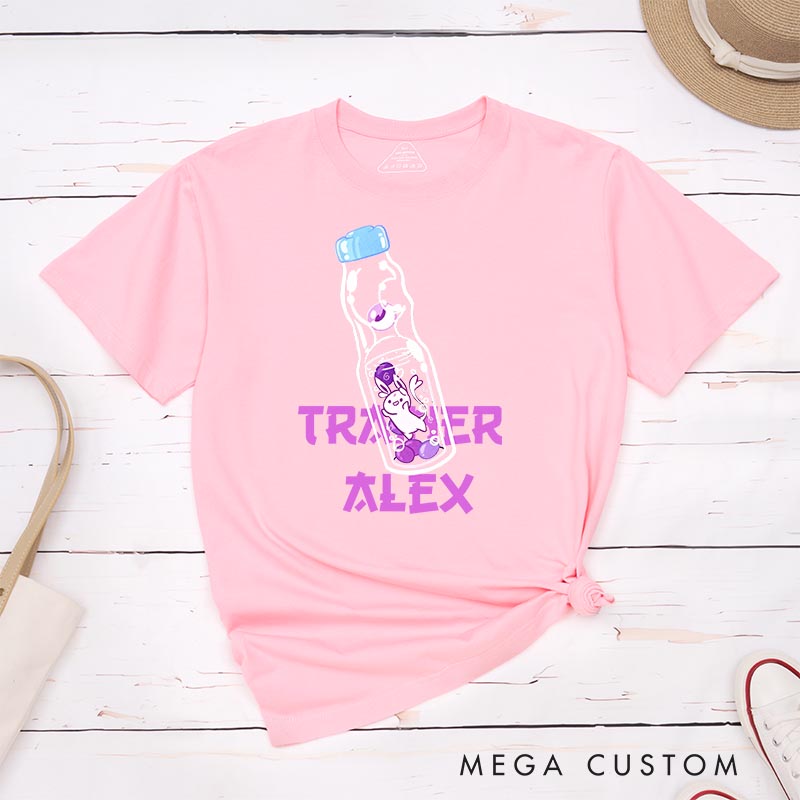 Personalized Anime Bourbon Soda T-shirt Japanese Kawaii Tshirt for Her Him Gamer Anime Lovers